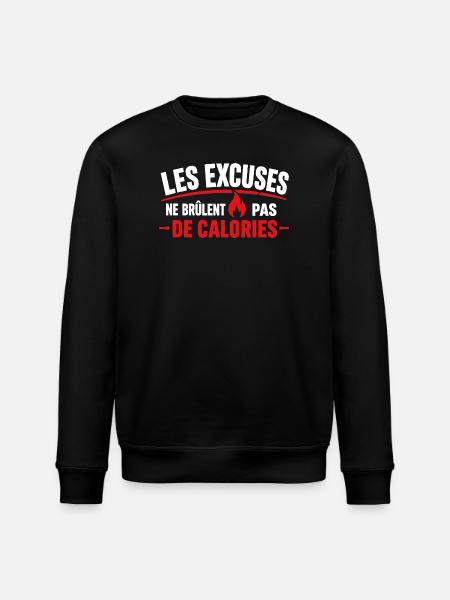 Excuses Ne Brûlent Pas Calories - Sweat bio ROLLER Stanley/Stella Unisexe - noir