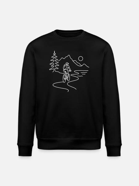 Cyclist in mountains - Stanley/Stella ROLLER Unisex Organic Sweatshirt - black