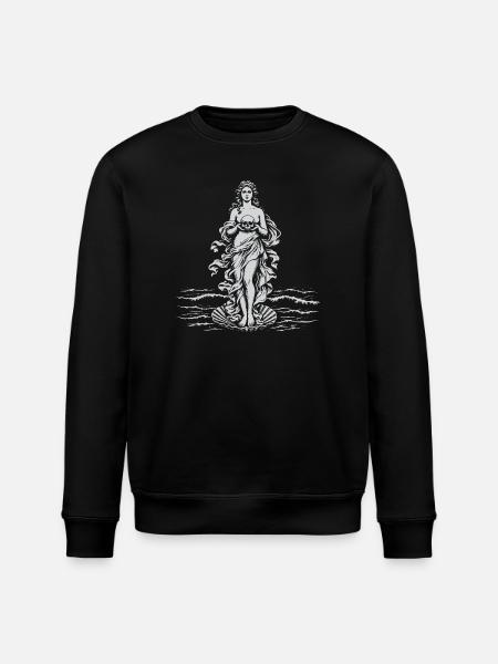 Venus Goddess with Skull at sea - Stanley/Stella ROLLER Unisex Organic Sweatshirt - black