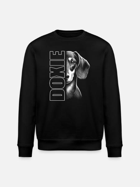 Dachshund portrait with lettering - Stanley/Stella ROLLER Unisex Organic Sweatshirt - black
