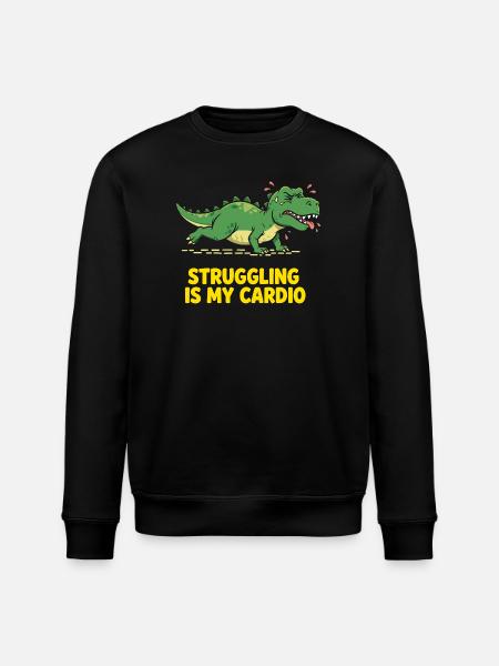 Dinosaurier hasst Cardio Training - Stanley/Stella Unisex Bio-Sweatshirt ROLLER - Schwarz