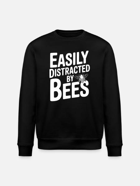 Easily Distracted By Bees - Stanley/Stella ROLLER Unisex Organic Sweatshirt - black