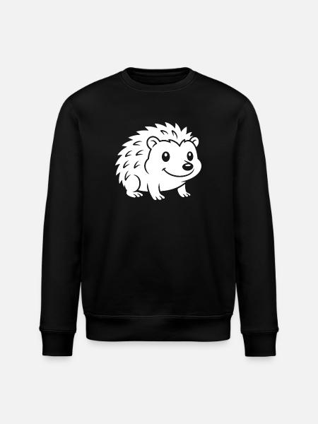 Igel Silhouette Herbst Tiermotiv - Stanley/Stella Unisex Bio-Sweatshirt ROLLER - Schwarz
