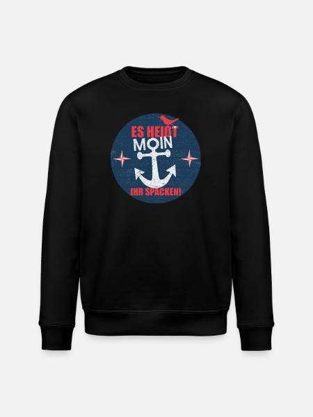 Es_heisst_Moin-_Ihr_Spacken - Stanley/Stella Unisex Bio-Sweatshirt ROLLER - Schwarz