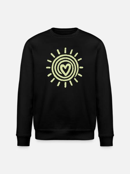 Sun Heart Hand Drawing - Stanley/Stella ROLLER Unisex Organic Sweatshirt - black