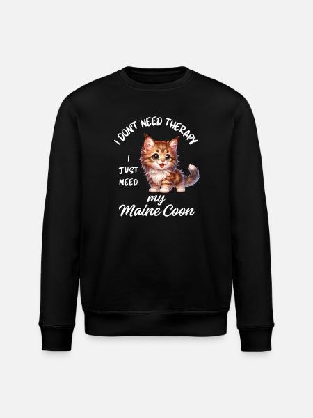 Cute Maine Coon - Stanley/Stella ROLLER Unisex Organic Sweatshirt - black