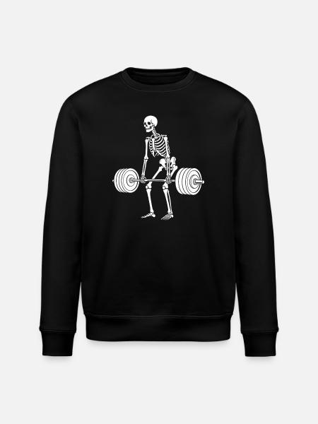 Skeleton weight lifting - Stanley/Stella ROLLER Unisex Organic Sweatshirt - black