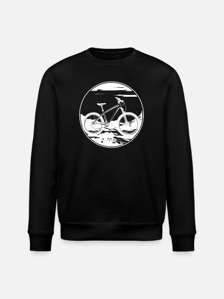 Mountain Biking Drawing - Stanley/Stella ROLLER Unisex Organic Sweatshirt - black