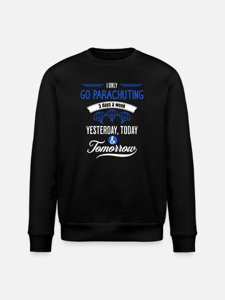 Funny Parachuting Quote - Stanley/Stella ROLLER Unisex Organic Sweatshirt - black