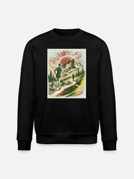 Trailer und Wanderer Retro Design - Stanley/Stella Unisex Bio-Sweatshirt ROLLER - Schwarz