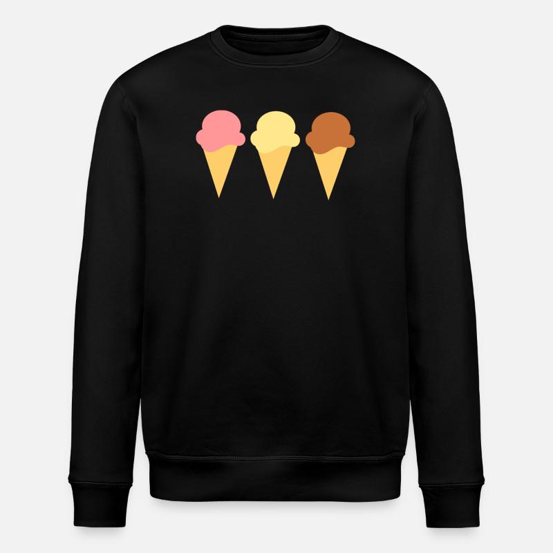 Eis Eiscreme Erdbeereis Vanilleeis Schokoeis - Stanley/Stella Unisex Bio-Sweatshirt ROLLER - Schwarz