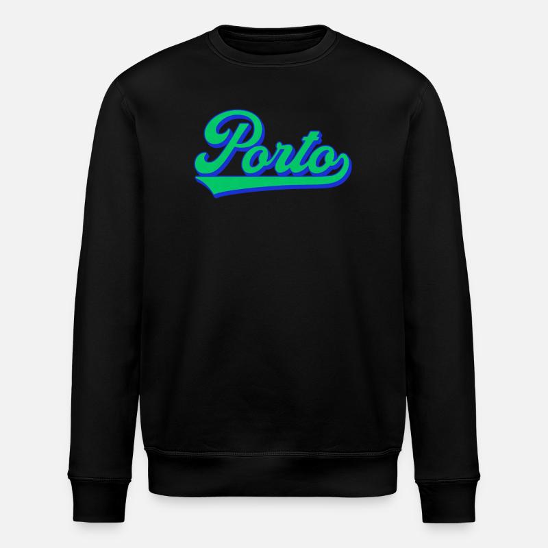 Porto Neon Script Rétro - Sweat bio ROLLER Stanley/Stella Unisexe - noir