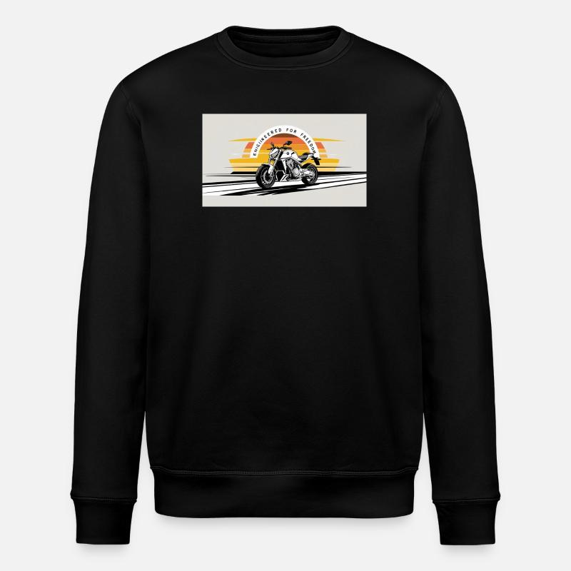 Motorcycle Freedom Sunset Design - Stanley/Stella ROLLER Unisex Organic Sweatshirt - black