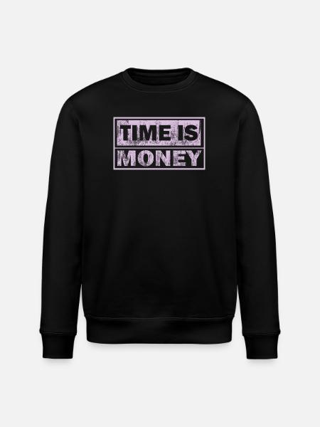 Zeit ist Geld Neon-Panel - Stanley/Stella Unisex Bio-Sweatshirt ROLLER - Schwarz