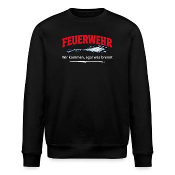 Feuerwehr Einsatz Wir kommen - Stanley/Stella Unisex Bio-Sweatshirt ROLLER - Schwarz - Vorne - Nik (191cm)
