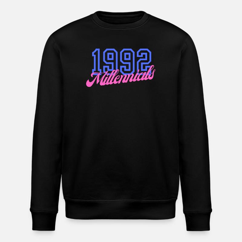 Rétro 1992 Millennial Numérique Design - Sweat bio ROLLER Stanley/Stella Unisexe - noir