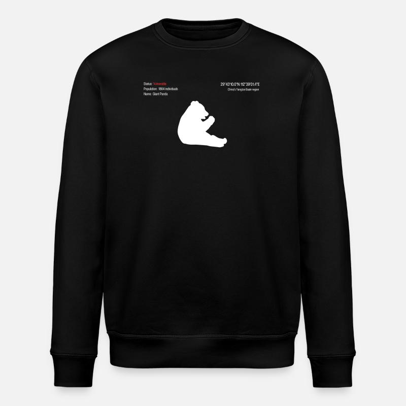 Panda - Stanley/Stella ROLLER Unisex Organic Sweatshirt - black