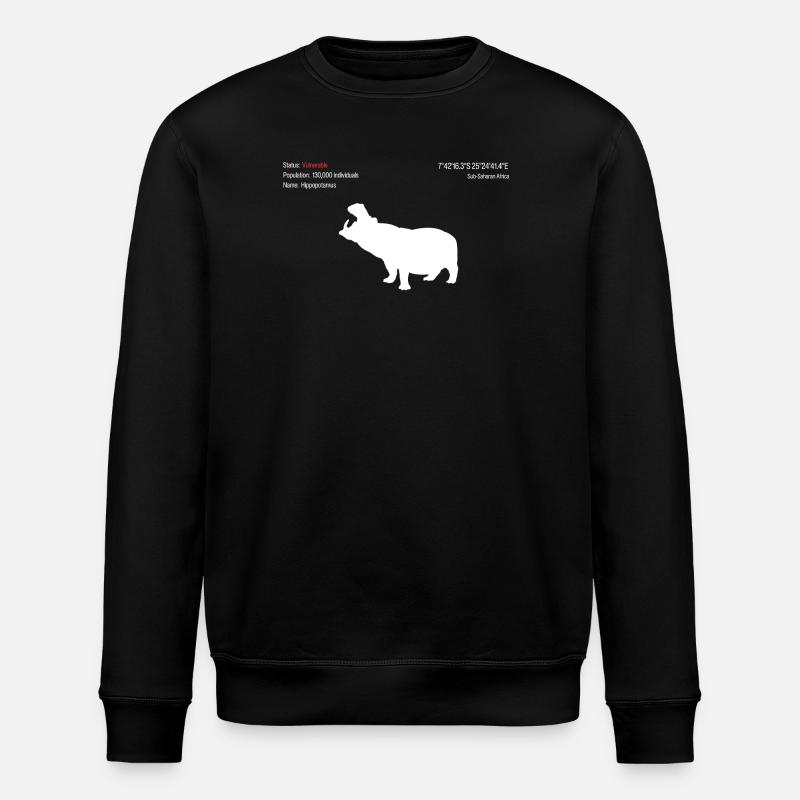 Nilpferd - Stanley/Stella Unisex Bio-Sweatshirt ROLLER - Schwarz