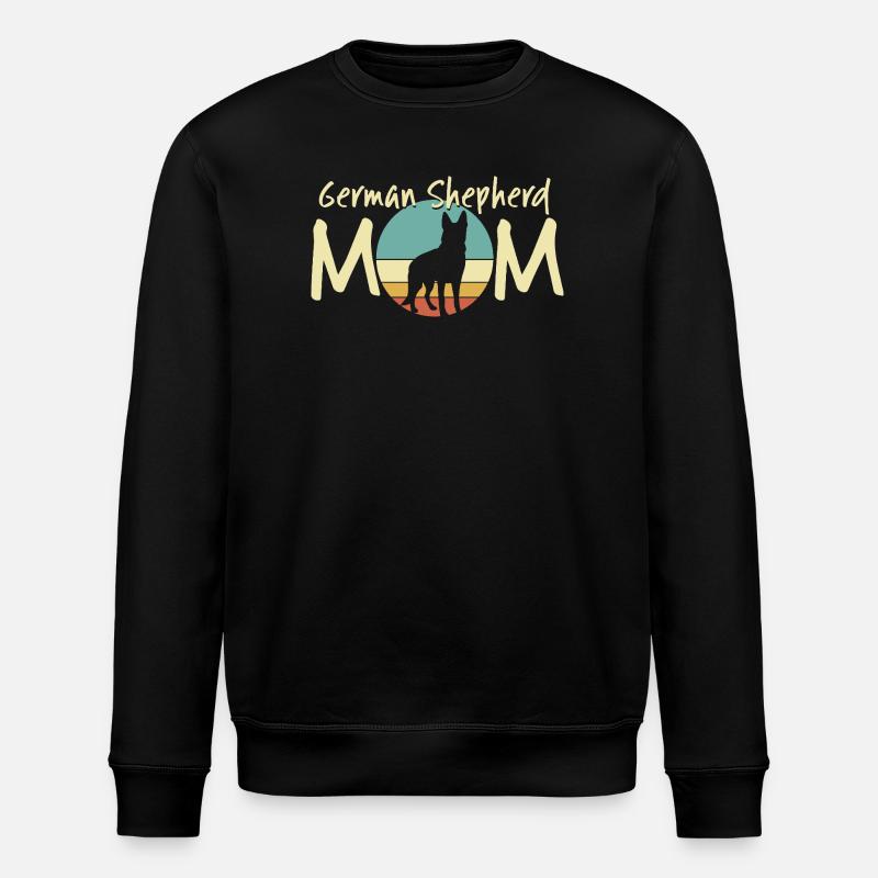 German Shepherd Mom Retro Design - Stanley/Stella ROLLER Unisex Organic Sweatshirt - black