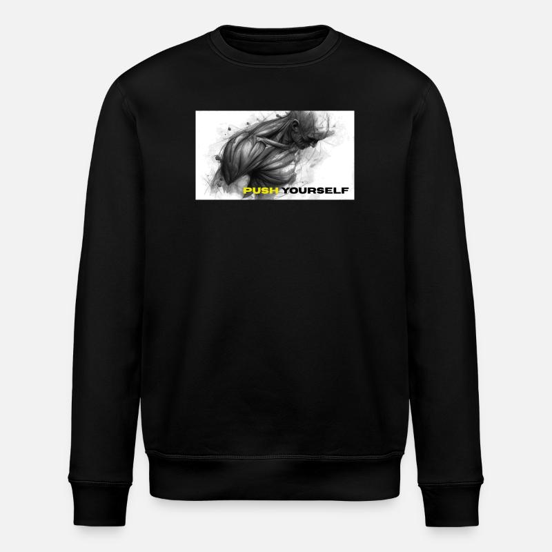 Strong Self Motivation Illustration - Stanley/Stella ROLLER Unisex Organic Sweatshirt - black