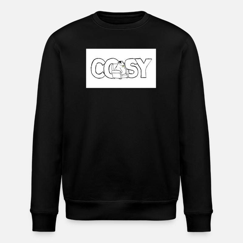 Cozy animal motif on sofa - Stanley/Stella ROLLER Unisex Organic Sweatshirt - black