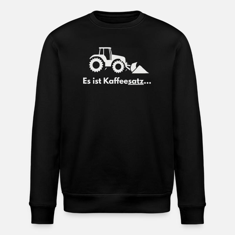 Kaffeesatz-Traktor Pflug-Motiv - Stanley/Stella Unisex Bio-Sweatshirt ROLLER - Schwarz