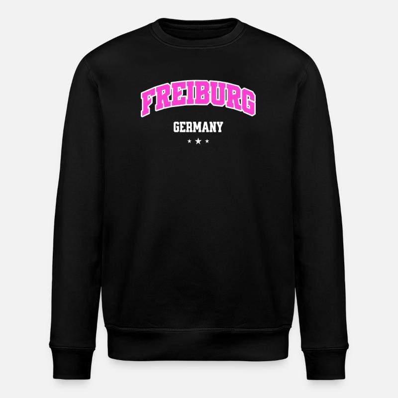 Freiburg Pink Logo Lettering - Stanley/Stella ROLLER Unisex Organic Sweatshirt - black