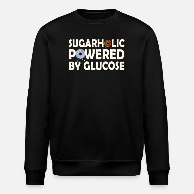 Sugarholic Powered by Glucose - Stanley/Stella ROLLER Unisex Organic Sweatshirt - black