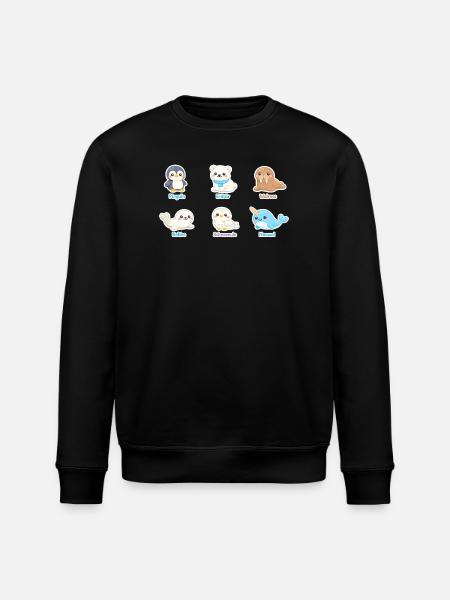 Kuschelige Arktis-Tierwelt - Stanley/Stella Unisex Bio-Sweatshirt ROLLER - Schwarz