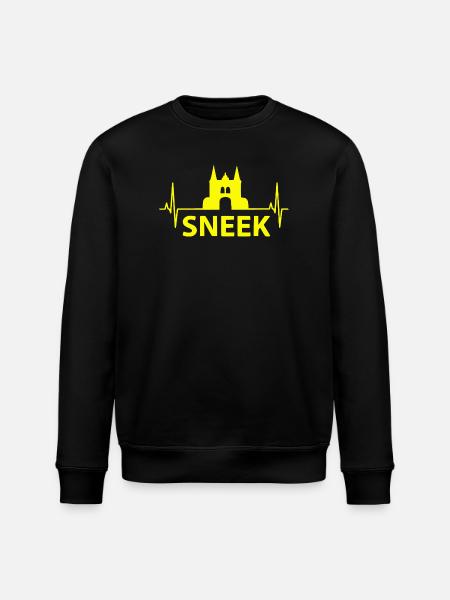 Sneek Heartbeat, Friesland Fan - Stanley/Stella ROLLER Unisex Organic Sweatshirt - black