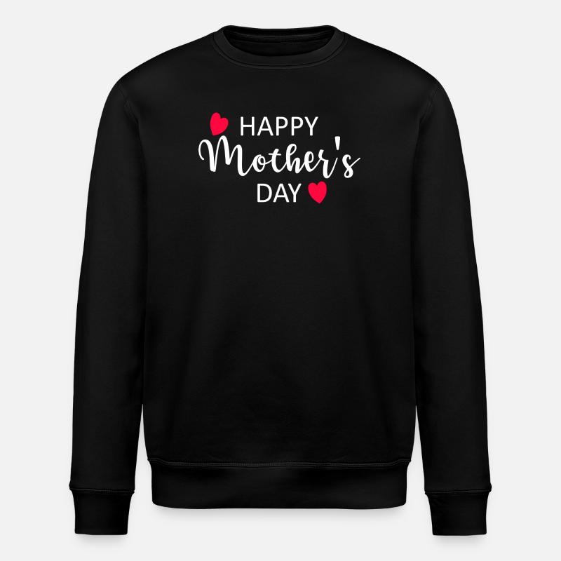 Happy Mother's Day Script Hearts - Stanley/Stella Unisex Bio-Sweatshirt ROLLER - Schwarz
