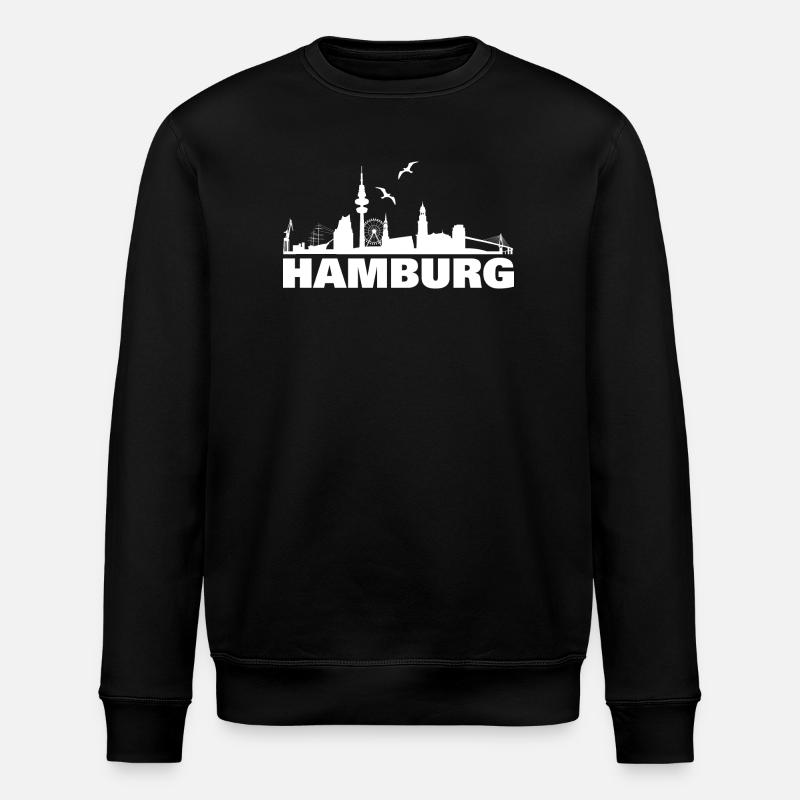Hambourg silhouette - blanc - Sweat bio ROLLER Stanley/Stella Unisexe - noir