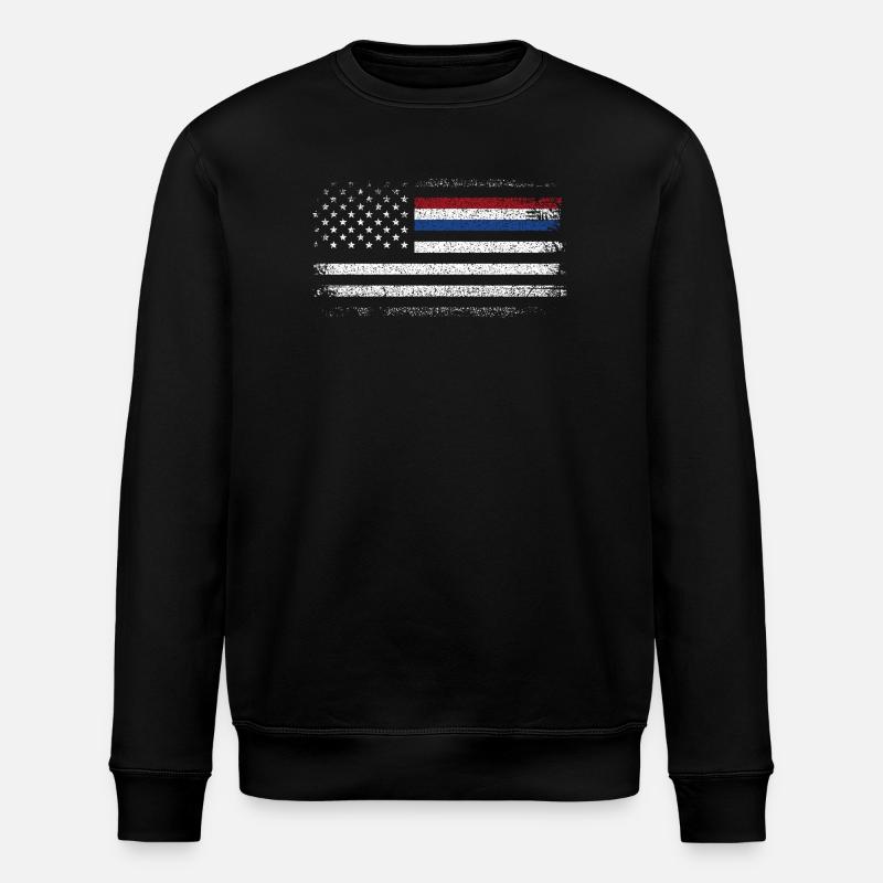 Drapeau américain robuste avec accent bleu - Sweat bio ROLLER Stanley/Stella Unisexe - noir