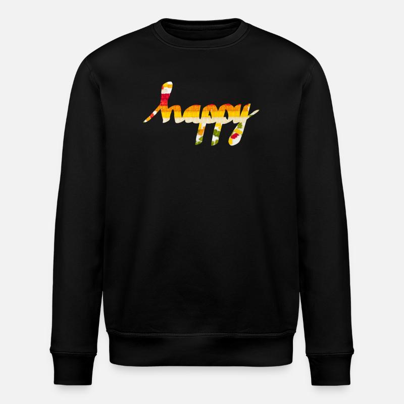 glücklich - Stanley/Stella Unisex Bio-Sweatshirt ROLLER - Schwarz