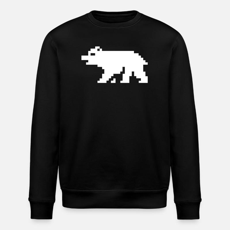 8bit pixel bear - Stanley/Stella ROLLER Unisex Organic Sweatshirt - black