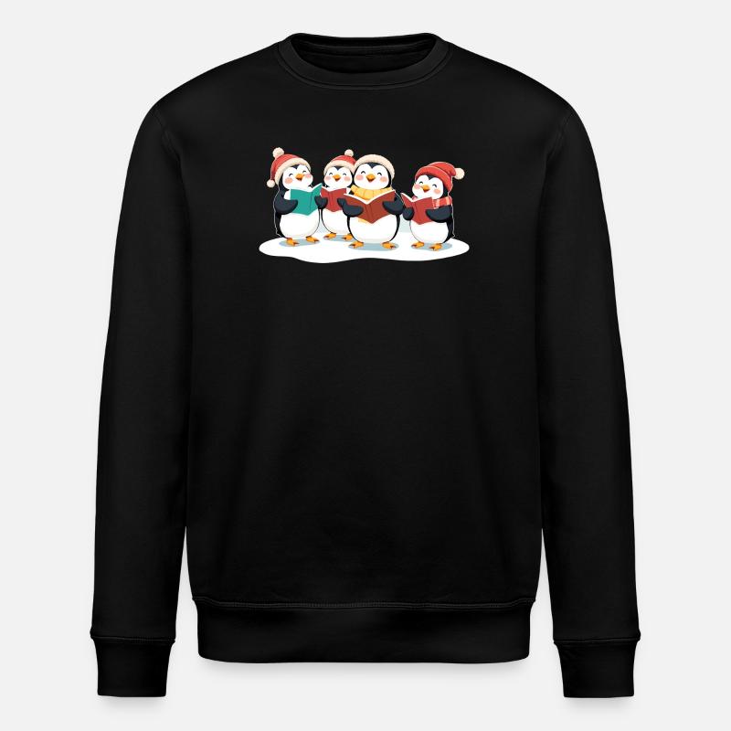 Motif de Noël des manchots chanteurs - Sweat bio ROLLER Stanley/Stella Unisexe - noir