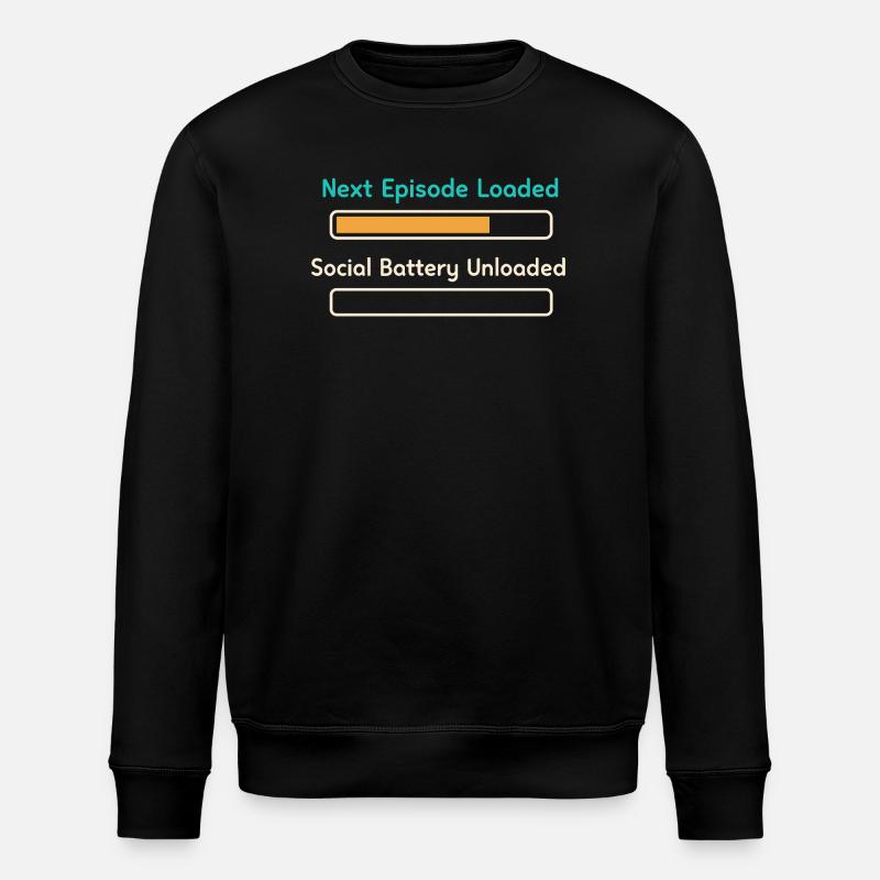 Anime introvert Weeb couch potato - Stanley/Stella ROLLER Unisex Organic Sweatshirt - black