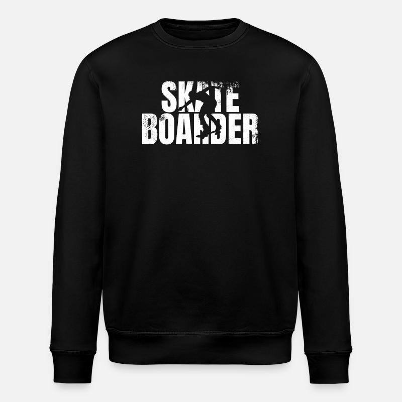 Lustiger Skateboarder - Stanley/Stella Unisex Bio-Sweatshirt ROLLER - Schwarz