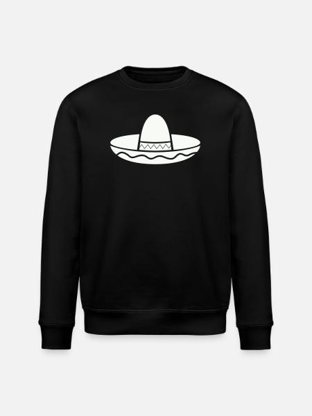 Sombrero Fiesta Pattern on Shirt - Stanley/Stella ROLLER Unisex Organic Sweatshirt - black