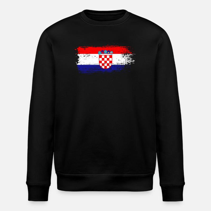 Kroatien Flagge - Stanley/Stella Unisex Bio-Sweatshirt ROLLER - Schwarz
