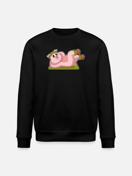 Pig Abdominal Workout Bodybuilding - Stanley/Stella ROLLER Unisex Organic Sweatshirt - black