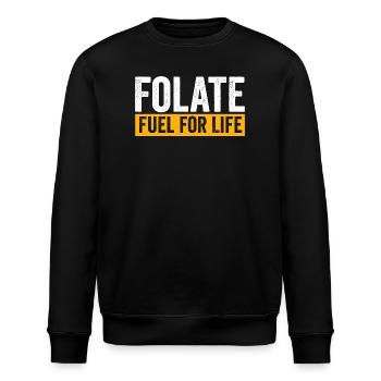 Folate Fuel For Life Power Source - Stanley/Stella ROLLER Unisex Organic Sweatshirt - black - Front - Nik (191cm)