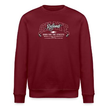 Skate Legends – Born for the Streets - Stanley/Stella Unisex Bio-Sweatshirt ROLLER - Burgunderrot - Vorne - Nik (191cm)