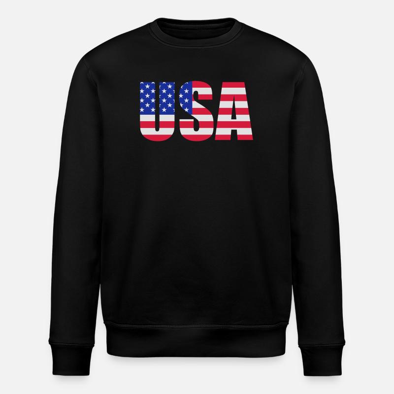 USA Flagge - Stanley/Stella Unisex Bio-Sweatshirt ROLLER - Schwarz