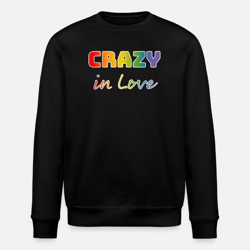 Shirt Crazy in Love Regenbogen w - Stanley/Stella Unisex Bio-Sweatshirt ROLLER - Schwarz