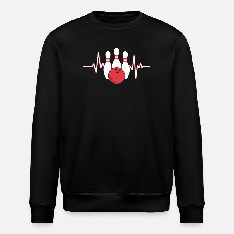 Bowling Herzschlag Design - Stanley/Stella Unisex Bio-Sweatshirt ROLLER - Schwarz