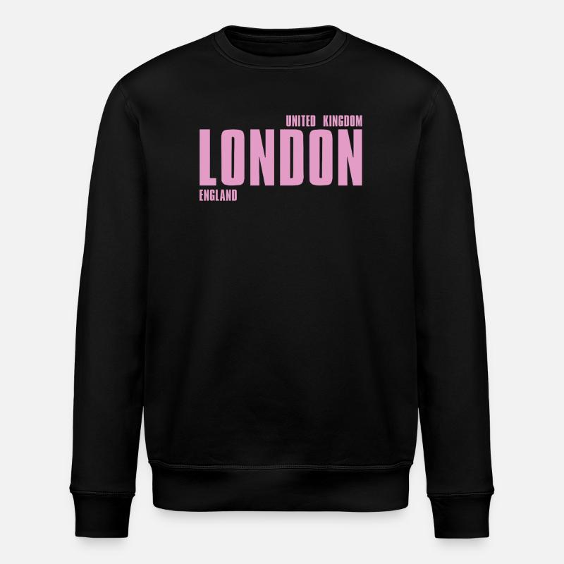 London Pink Bold Typography - Stanley/Stella ROLLER Unisex Organic Sweatshirt - black