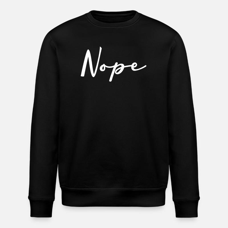 Nope Handschrift Logo auf Schwarz - Stanley/Stella Unisex Bio-Sweatshirt ROLLER - Schwarz
