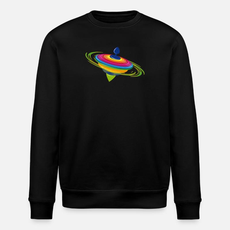 farbenfroher rotierender Kreisel - Stanley/Stella Unisex Bio-Sweatshirt ROLLER - Schwarz