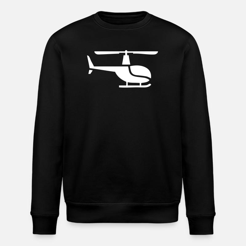 Hélicoptère sur le côté - Sweat bio ROLLER Stanley/Stella Unisexe - noir